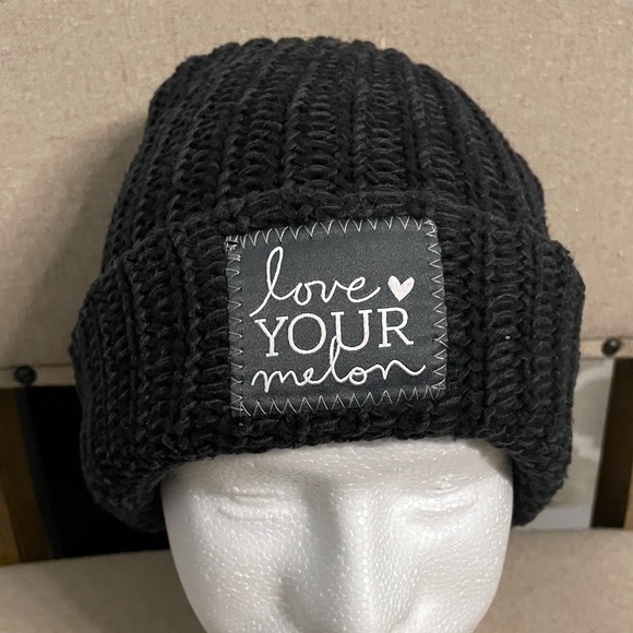 Gray Love Your Melon cuffed beanie hat - Picture 1 of 5